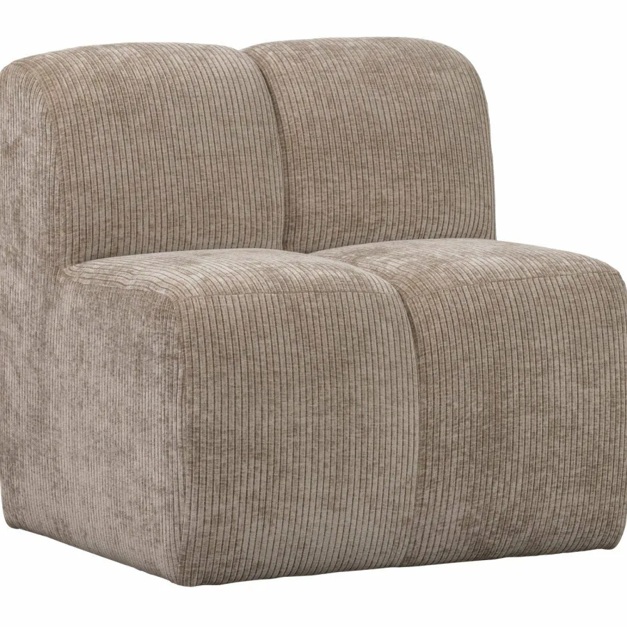 Woood MOJO eetbankje 84CM met rugleuning Ribstof donkerzand Clearance