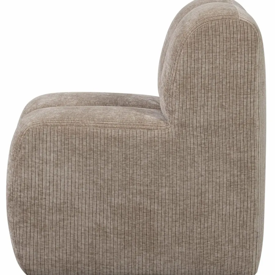 Woood MOJO eetbankje 84CM met rugleuning Ribstof donkerzand Clearance
