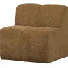 Woood Mojo Eetbankje 84cm Met Rugleuning Ribstof Honinggeel Clearance