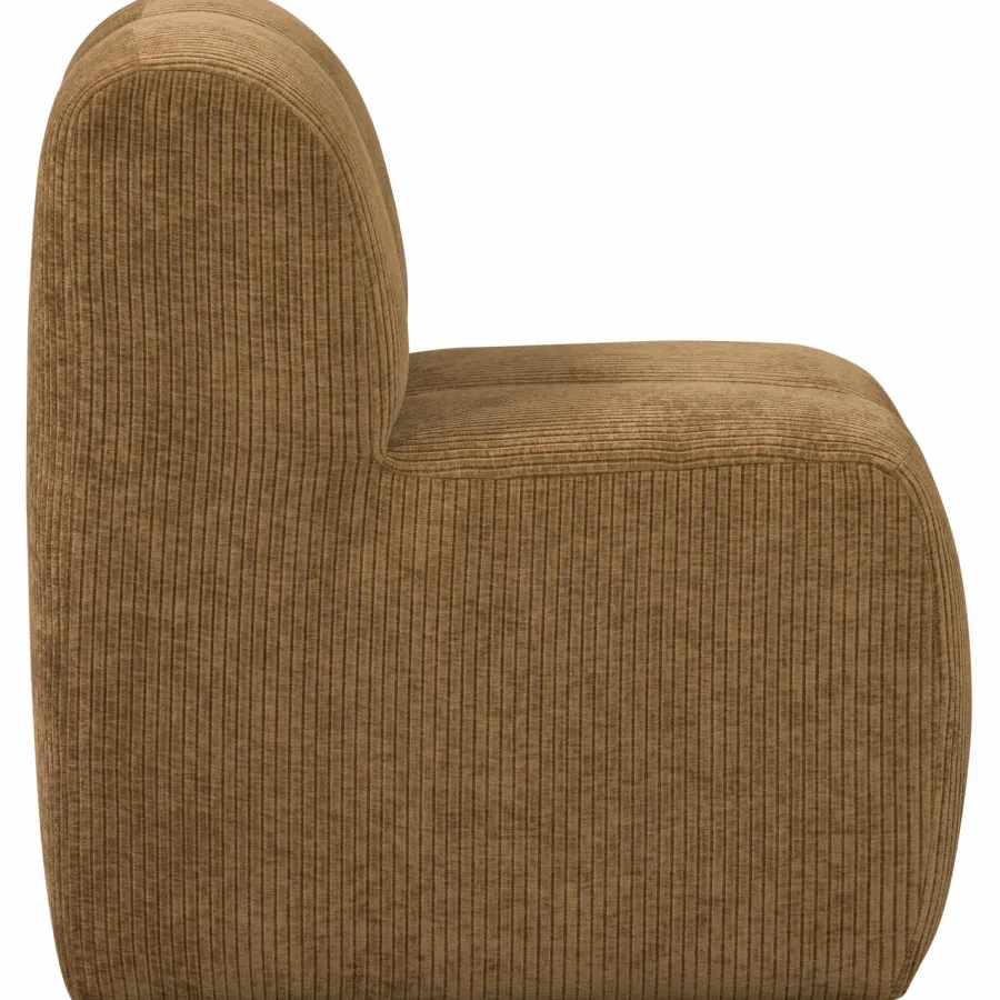 Woood Mojo Eetbankje 84cm Met Rugleuning Ribstof Honinggeel Clearance