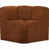 Woood Mojo Eetbankje Hoek Met Rugleuning Ribstof Roestbruin Outlet