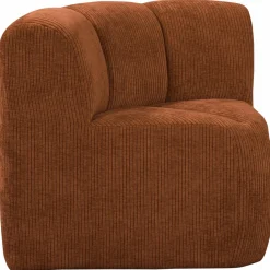 Woood Mojo Eetbankje Hoek Met Rugleuning Ribstof Roestbruin Outlet