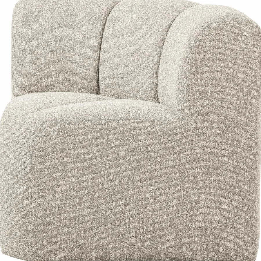 Woood Mojo Eetbankje Hoek Met Rugleuning Boucle Beige Melange New
