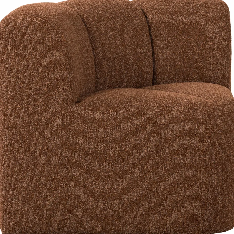 Woood Mojo Eetbankje Hoek Met Rugleuning Boucle Roestbruin Melange Hot