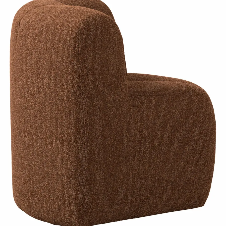 Woood Mojo Eetbankje Hoek Met Rugleuning Boucle Roestbruin Melange Hot