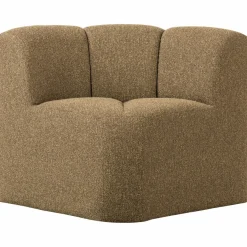 Woood Mojo Eetbankje Hoek Met Rugleuning Boucle Geel/Bruin Melange Discount