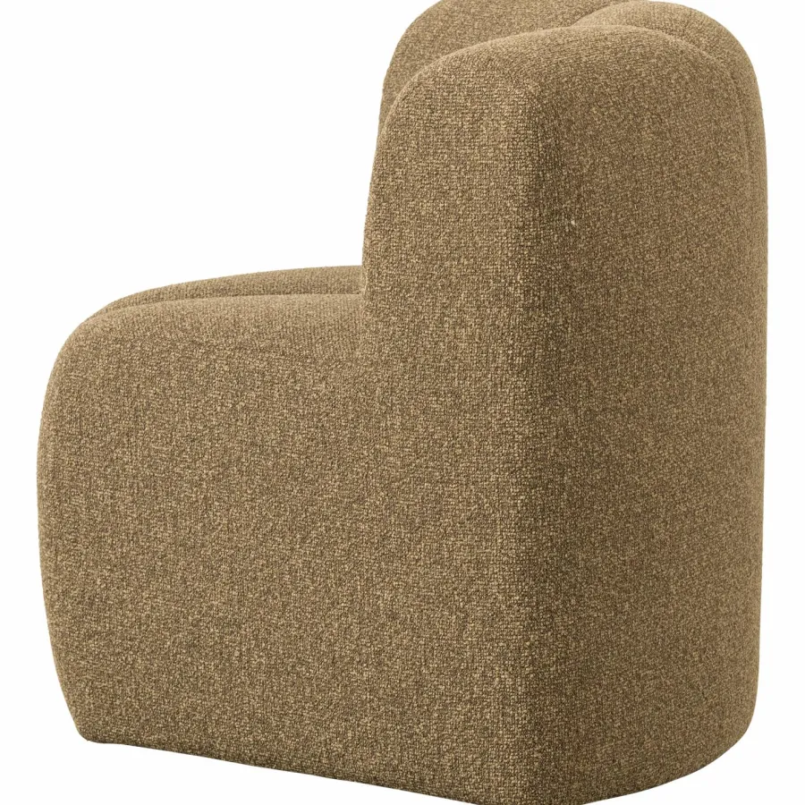 Woood Mojo Eetbankje Hoek Met Rugleuning Boucle Geel/Bruin Melange Discount