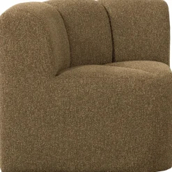 Woood Mojo Eetbankje Hoek Met Rugleuning Boucle Geel/Bruin Melange Discount