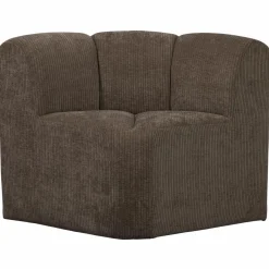 Woood Mojo Eetbankje Hoek Met Rugleuning Ribstof Bruin Discount