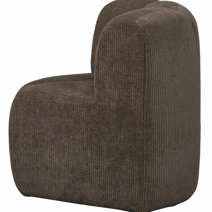 Woood Mojo Eetbankje Hoek Met Rugleuning Ribstof Bruin Discount