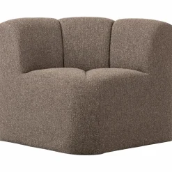 Woood Mojo Eetbankje Hoek Met Rugleuning Boucle Bruin Melange Outlet