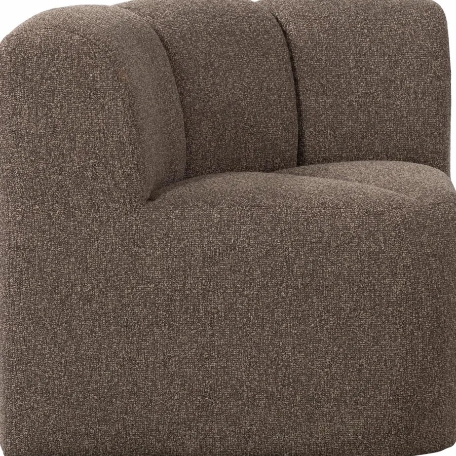Woood Mojo Eetbankje Hoek Met Rugleuning Boucle Bruin Melange Outlet