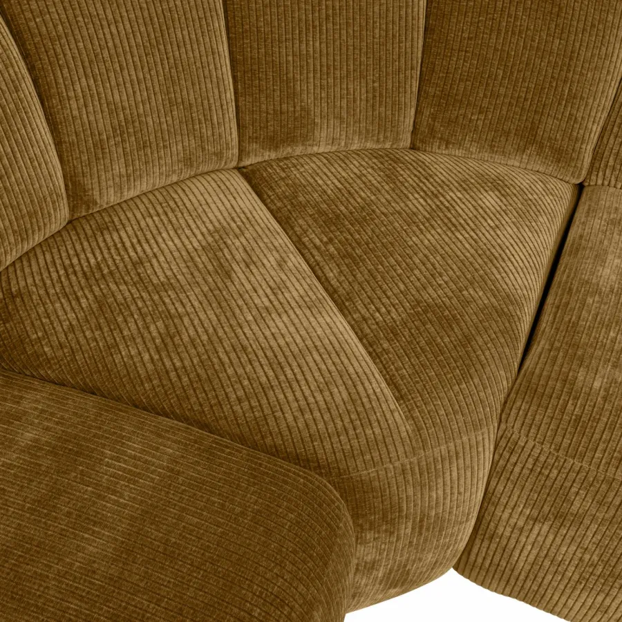 Woood MOJO hoekbank links geweven ribstof honinggeel Discount