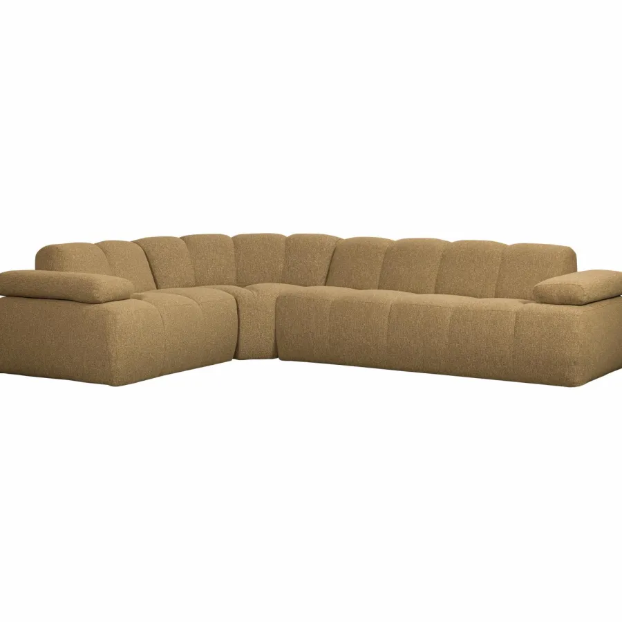Woood Mojo Hoekbank Links Boucle Geel/Bruin Melange Discount
