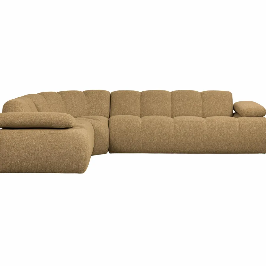 Woood Mojo Hoekbank Links Boucle Geel/Bruin Melange Discount