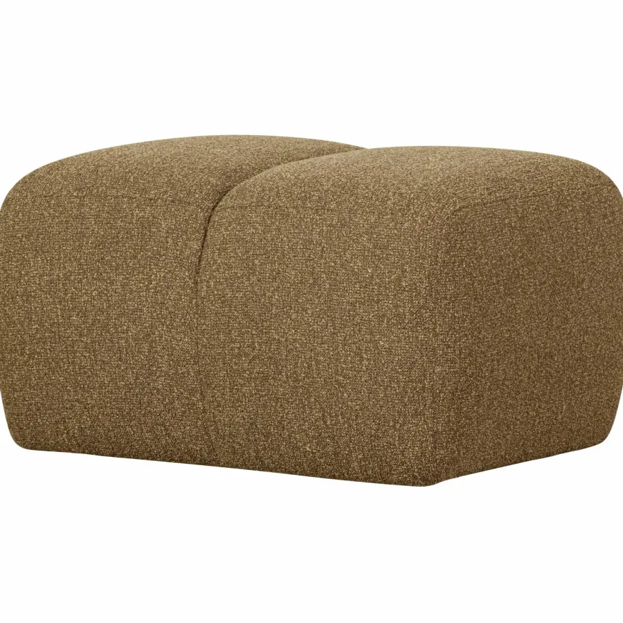 Woood Mojo poef 45x84x64cm boucle geel/bruin melange Clearance