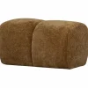 Woood Mojo poef 45x84x64cm geweven ribstof honinggeel Outlet