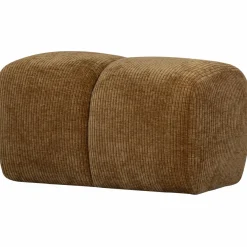 Woood Mojo poef 45x84x64cm geweven ribstof honinggeel Outlet