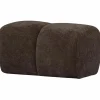 Woood Mojo poef 45x84x64cm geweven ribstof bruin
