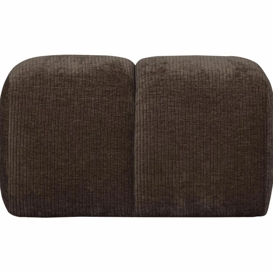 Woood Mojo poef 45x84x64cm geweven ribstof bruin