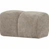 Woood Mojo poef 45x84x64cm geweven ribstof donkerzand Best