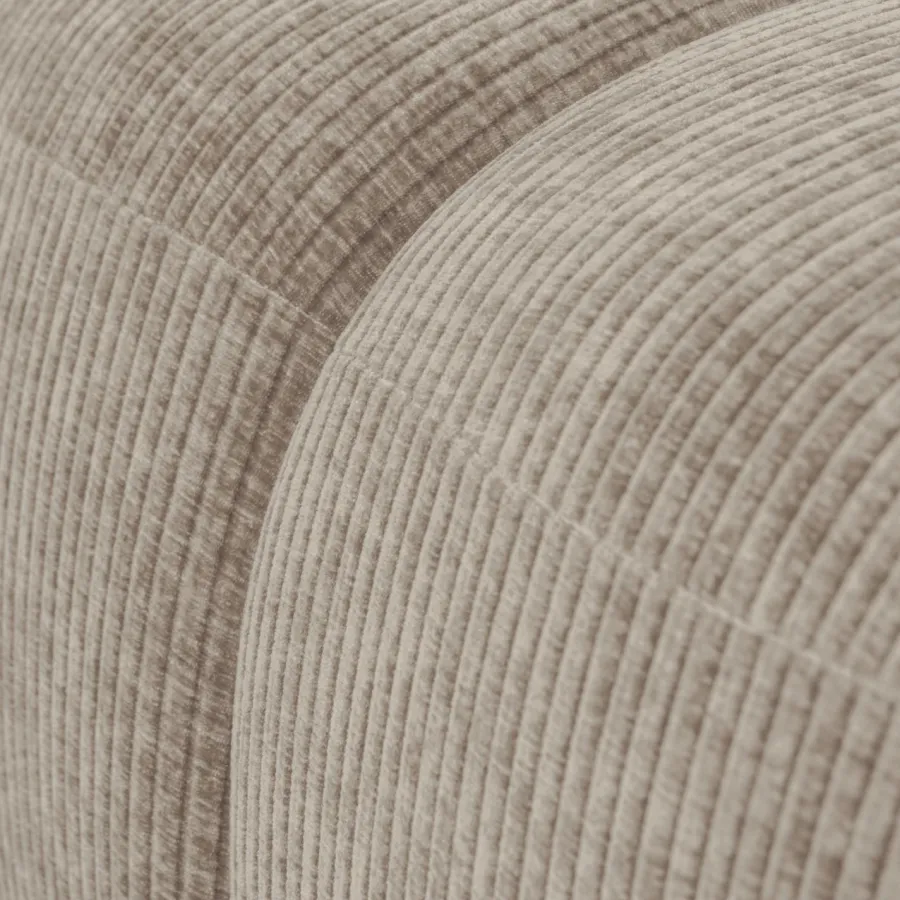 Woood Mojo poef 45x84x64cm geweven ribstof donkerzand Best