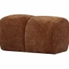 Woood Mojo poef 45x84x64cm geweven ribstof roestbruin Sale