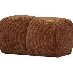 Woood Mojo poef 45x84x64cm geweven ribstof roestbruin Sale