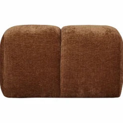 Woood Mojo poef 45x84x64cm geweven ribstof roestbruin Sale