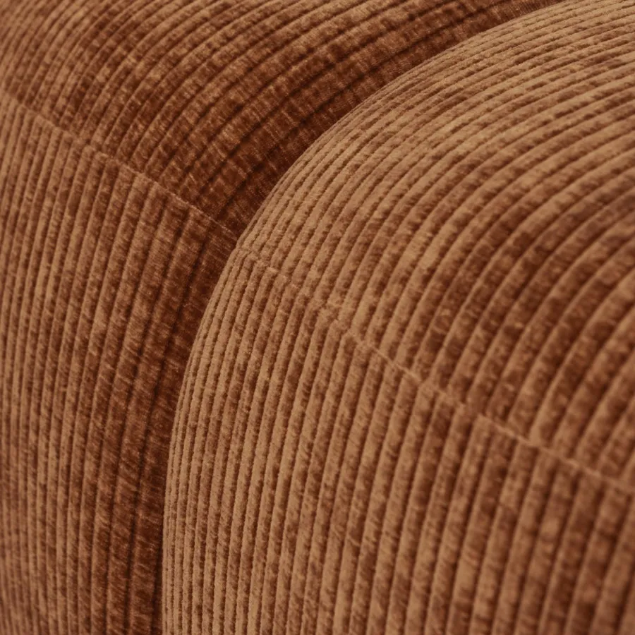 Woood Mojo poef 45x84x64cm geweven ribstof roestbruin Sale