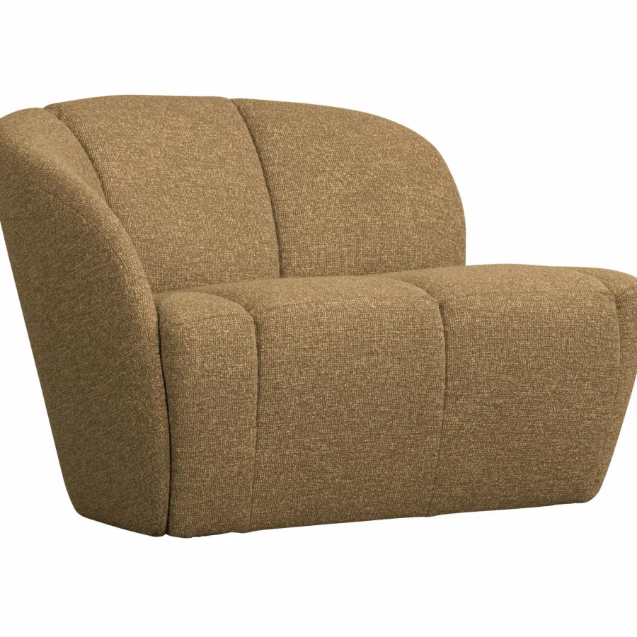 Woood Mojo 2-Zits Bankje Links Boucle Geel/Bruin Melange