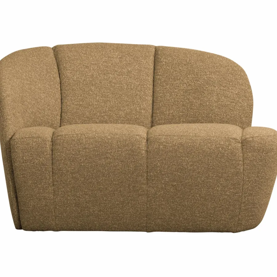 Woood Mojo 2-Zits Bankje Links Boucle Geel/Bruin Melange