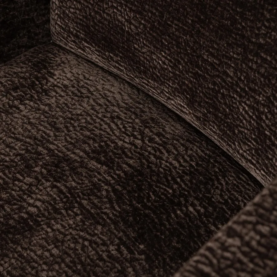 Woood MOUNT eetkamerstoel met armleuning 3D chenille donkerbruin Sale