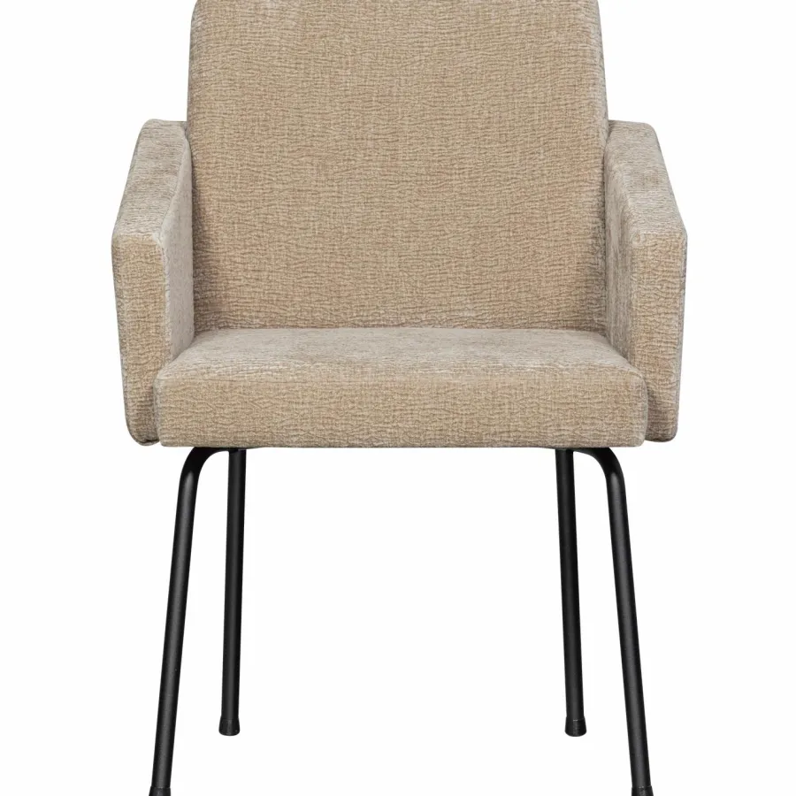Woood MOUNT eetkamerstoel met armleuning 3D chenille zand Discount