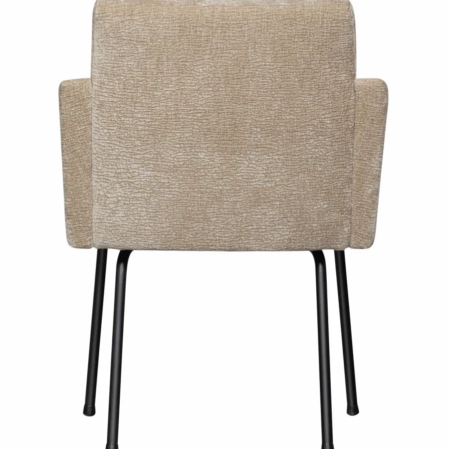 Woood MOUNT eetkamerstoel met armleuning 3D chenille zand Discount