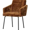 Woood MOUNT eetkamerstoel met armleuning 3D chenille midden bruin Sale