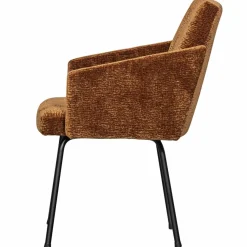 Woood MOUNT eetkamerstoel met armleuning 3D chenille midden bruin Sale