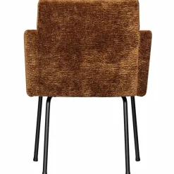 Woood MOUNT eetkamerstoel met armleuning 3D chenille midden bruin Sale