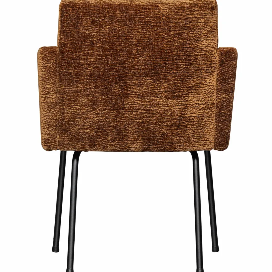Woood MOUNT eetkamerstoel met armleuning 3D chenille midden bruin Sale