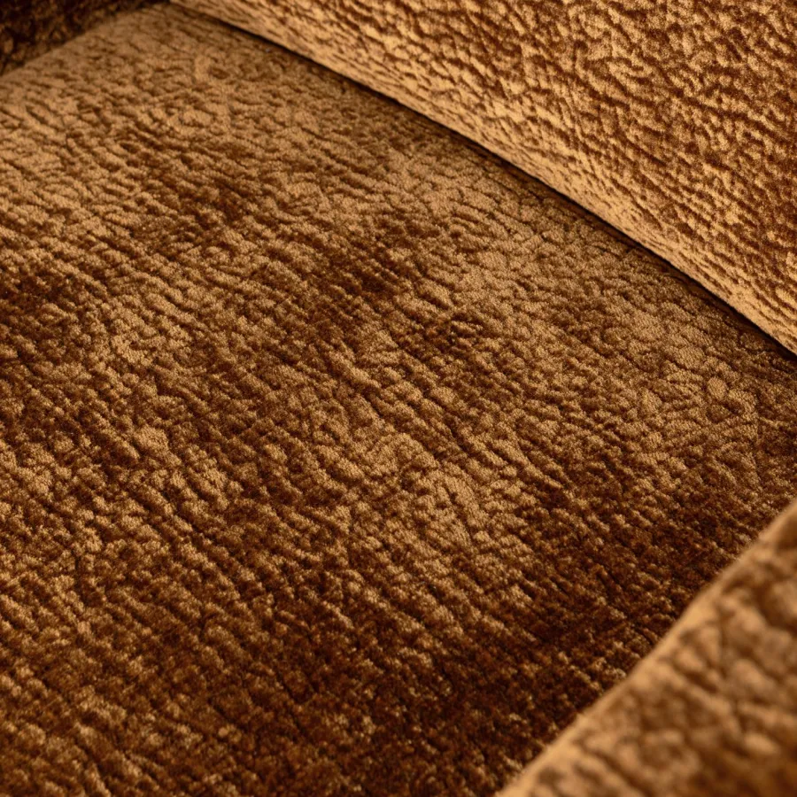 Woood MOUNT eetkamerstoel met armleuning 3D chenille midden bruin Sale