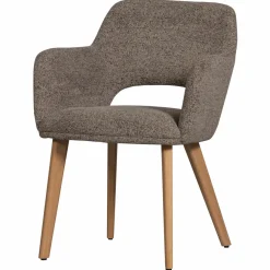Woood Murat eetkamerstoel taupe met houten poot naturel New