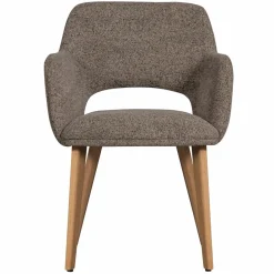 Woood Murat eetkamerstoel taupe met houten poot naturel New