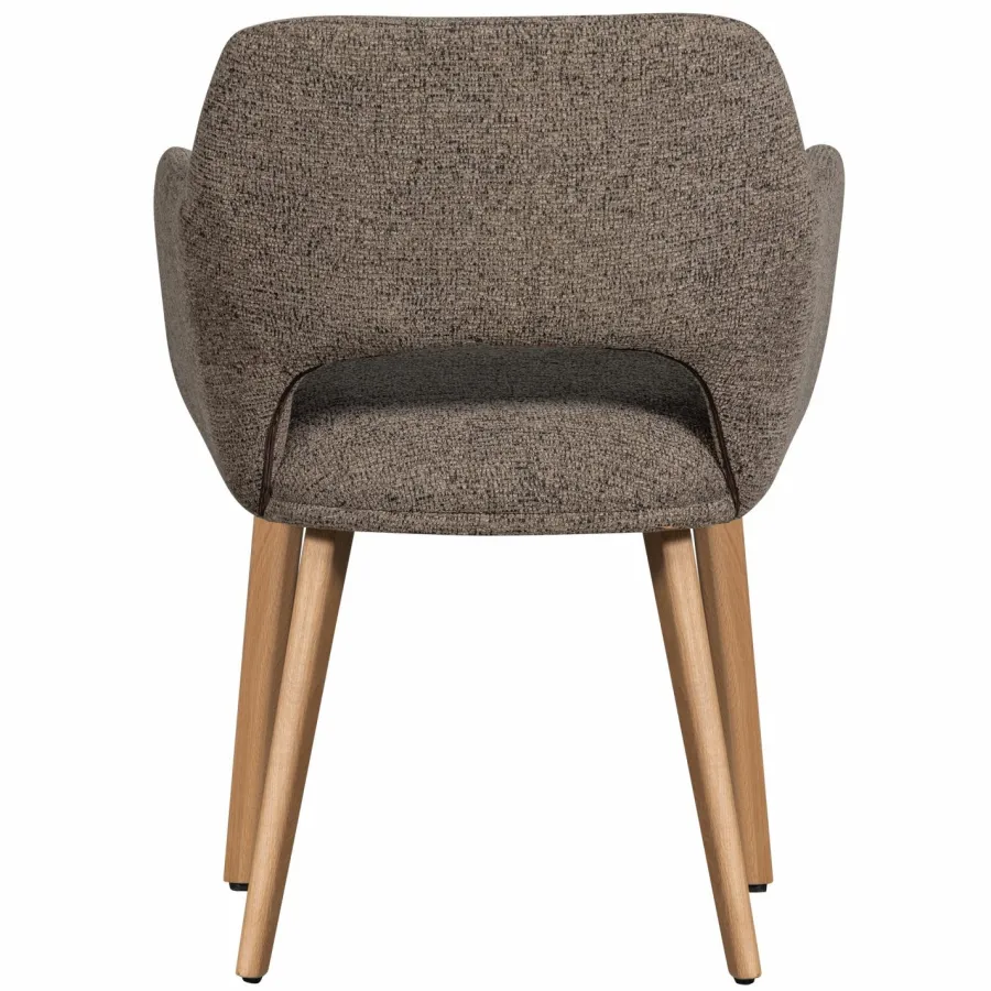 Woood Murat eetkamerstoel taupe met houten poot naturel New