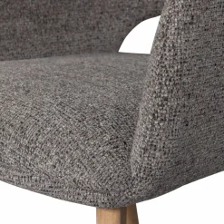 Woood Murat eetkamerstoel taupe met houten poot naturel New