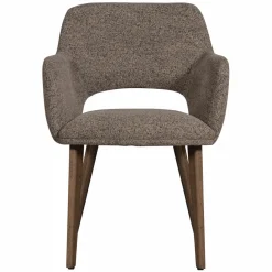Woood Murat eetkamerstoel taupe met houten poot mystic brown Hot