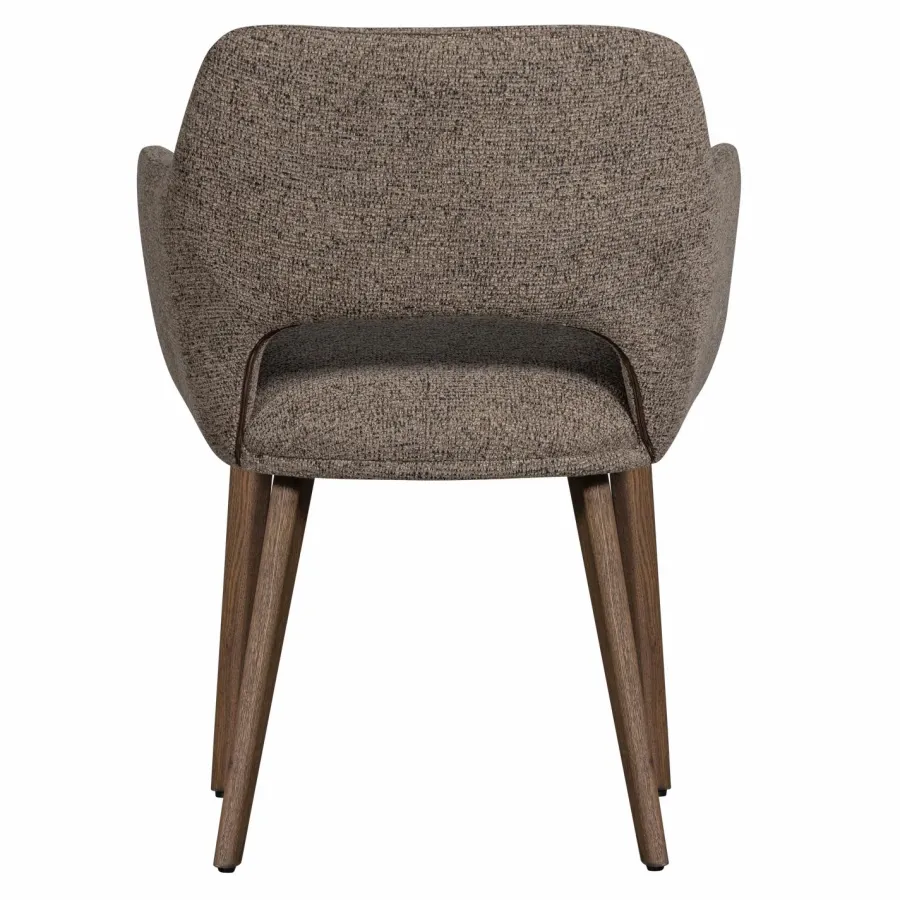 Woood Murat eetkamerstoel taupe met houten poot mystic brown Hot
