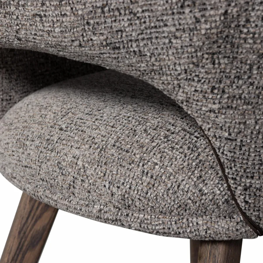 Woood Murat eetkamerstoel taupe met houten poot mystic brown Hot