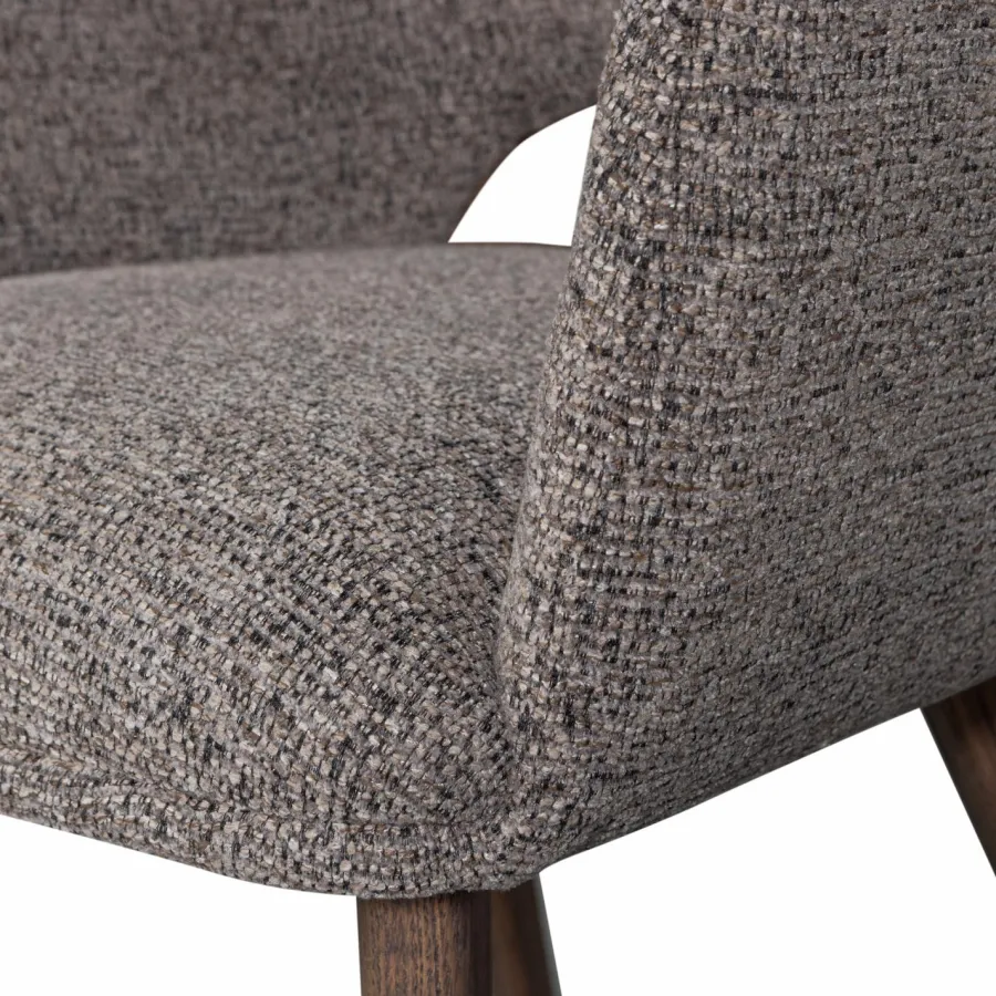 Woood Murat eetkamerstoel taupe met houten poot mystic brown Hot