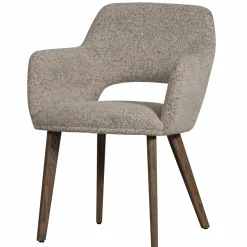Woood Murat eetkamerstoel naturel met houten poot donkerbruin Outlet