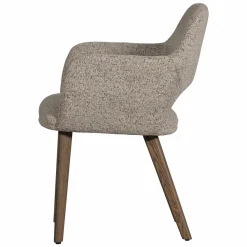 Woood Murat eetkamerstoel naturel met houten poot donkerbruin Outlet